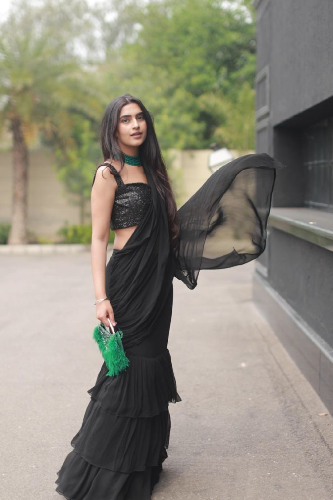 Pre Draped Ruffle Saree