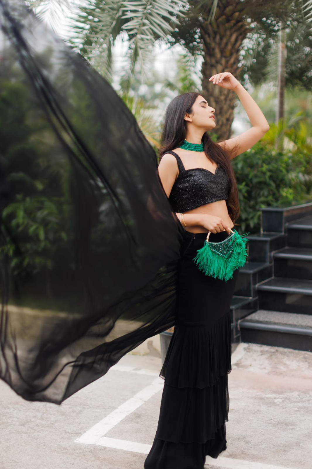 Pre Draped Ruffle Saree