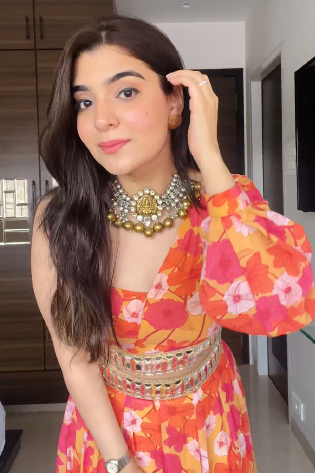 Floral Asymmetrical Lehenga Set